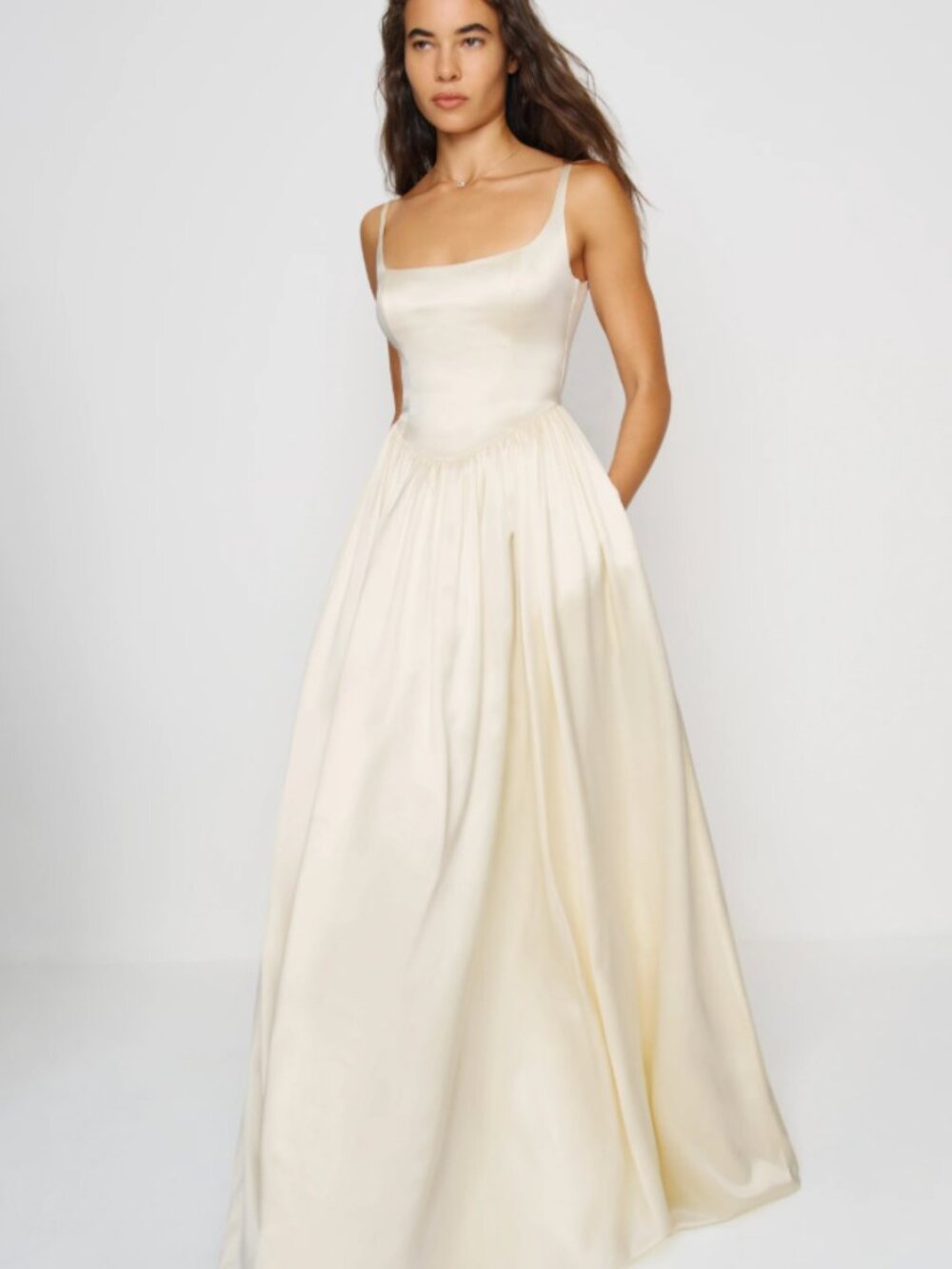 Reformation Liz Silk Dress Ivory | Bridal / Reception | Size 0 | Worn Once